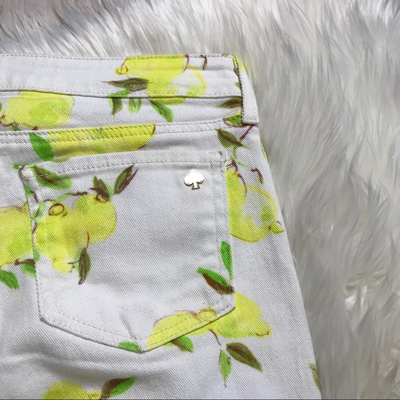 Kate Spade Lemon Print White Skinny Ankle Jeans - Picture 8 of 8